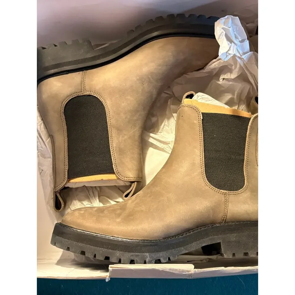 Everlane Lug Sole Chelsea Boots 8.5 Brown NWOT Ankle Booties 90s Y2K Combat